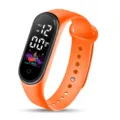Digitale LED Kinder Elektronikuhr wasserdichte Outdoor Sport Silikon Armband Fitness Tracker - Orange