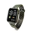 Studenten Sportuhr LED Digital Display Freizeit wasserdichtes gruenes Silikonarmband Uhr - Armeegrün