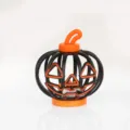 Halloween pumpkin lantern black orange hollow candle holder desktop decoration ornament variant - Black