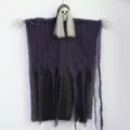 Halloween Hanging Reaper Skeleton Prop with Purple Mesh Cloth for Haunted House Outdoor - Large Purple Mesh Hanging Ghost