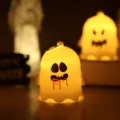 Veilleuse LED fantôme mignon Halloween accessoire de fête bougie électronique déco - Petite lampe fantôme sanglante à lumière chaude