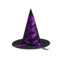Black Halloween witch hat with purple ribbon lace-up costume party decorative headwear variant - Purple Oxford Cloth Ribbon Hat