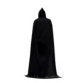 Capa con capucha de terciopelo negro para disfraz de fiesta de cosplay de Halloween - Negro