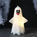 Halloween white ghost silicone night light cute LED hanging pendant party decoration variant - Tongue Out