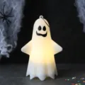 Halloween glowing ghost light pendant cute LED night lamp holiday party decoration prop SKU - Crooked Mouth