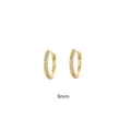 S925 Silber kleine Zirkonia Creolen, minimalistische vergoldete 8mm Huggie Ohrringe für Damen. - Platinfarbe (8mm)