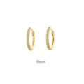 S925 Silber Zirkon kleine Creolen elegante minimalistische Ohrringe fur Damen Schmuck - Platin (10mm)