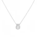 S925 Silber birnenförmiger Diamant Anhänger Halskette, elegante Wassertropfen Kette. - Wassertropfen-Stil / 925er Silber / Weißgold