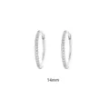 14mm S925 Silber Zirkonia Creolen für Damen minimalistische elegante Ohrringe Schmuck. - Platin (14mm)