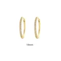 Elegante 14mm vergoldete S925 Silber Creolen mit Zirkonia Steinen Damen Ohrringe Schmuck. - Goldfarbe (14mm)