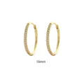 16mm S925 Silber Zirkonia Creolen Ohrringe Minimalistischer Luxus Schmuck Damen Geschenk - Platin (16mm)