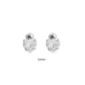 S925 Silber Herz Zirkonia Schraubverschluss Ohrringe 5mm Cubic Zirkon Kraakbeen - 5mm / Weißgold