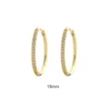Gold 18mm Zirkonia Creolen S925 Silber Minimalistisch Tägliche Mode Damen Schmuck - Platin (18mm)