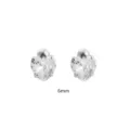 6mm S925 Silber Herz Zirkonia Schraubverschluss Ohrstecker Elegantes Schmuckstück! - 6mm / Weißgold