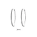 Silberne ohrringe mit zirkonia 20mm, minimalistisches luxus design elegantes schmuck für damen. - Weißgold (20mm)