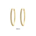 Elegante Gold S925 Silber Zirkonia Pave Creolen 20mm Minimalistische Mode Ohrringe Damen - Gelbgold (20mm)