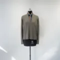 Dames Taupe Wol Mix V-Hals Gebreide Trui Herfst Winter Zacht Casual Lange Mouwen Pullover - S (Aanbevolen onder 55 kg) / Taupe