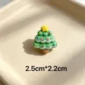Cute cartoon Christmas tree resin badge festive holiday decorative fashion brooch pin item - Smiling Christmas Tree Style 8