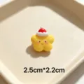 Close up detail view of cute cartoon star Christmas brooch with Santa hat, compact size ornament. - Christmas Hat Star Style 10