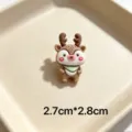 Cute cartoon deer resin charm close-up detail shot, perfect for DIY accessories and decoration. - Green Scarf Deer Style 11