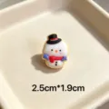 Cute cartoon snowman Christmas charm detail view, colorful resin pin accessory for festive decor. - Red Scarf Snowman Style 13