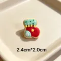 Cute Christmas stocking shoe charm resin brooch holiday decorative accessory 2.4cm - Red Green Christmas Sock Style 16