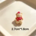 Christmas cartoon bear brooch detail view, cute resin accessory measuring 2.7cm in size. - Snowflake Scarf Bear Style 20