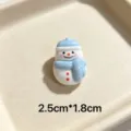 Cute blue snowman resin charm, miniature winter decoration accessory detail closeup. - Blue Hat Scarf Snowman Style 24
