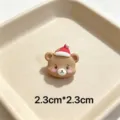 Cute Christmas bear resin brooch charm holiday festive DIY decoration accessory part - Red Hat Bear Style 12