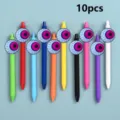 Set de 10 bolígrafos de gel coloridos con lindas decoraciones de globos oculares, bolígrafos suaves. - Estilo 1 / 10 Piezas/Caja
