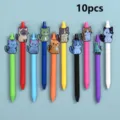 Ensemble de stylos gel chat mignon avec 10 stylos a bille colores pour ecole et fournitures - Style 1