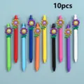 10 Stk. bunte Gelstifte Set mit süssen 3D Blumen Blättern für Büro Schule Schreiben - Stil 1 / 10 Stück/Packung