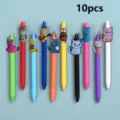 Lot de 10 stylos gel mignons chat, stylos à bille colorés en silicone avec pendentif. - Style 2