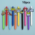 Lot de 10 stylos gel mignons Shiba Inu de dessin animé, stylos à bille colorés pour école. - Style 1 (1 lot de 10 pièces)