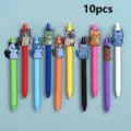 Lot de 10 stylos gel chat dessin animé mignon papeterie d'écriture colorée étudiants - Style 3