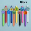 10pcs colorful gel pens with cute cherry blossom toppers, smooth writing school stationery gifts. - Style 3 / 10 Pieces/Pack
