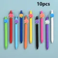 10 stuks kleurrijke gelpennen set met 3D bloemen patches decoratieve schrijfwaren voor studenten schrijf - Bloemversiering / 10 Stuks/Verpakking / Kleurrijk