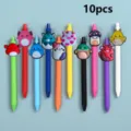 Lot de 10 stylos gel en silicone mignons animaux, papeterie colorée pour étudiants. - Style 2 / Lot de 10 Pièces