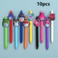 Joli lot de 10 stylos gel colorés avec adorables embouts en silicone d'animaux pour les étudiants. - Style 3 / Lot de 10 Pièces