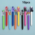 Cute dog gel pens 10pcs set colorful kawaii signature pens for kids school study pen - Style 3 / 10 Piece Set