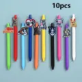 10pcs colorful gel pens set with cute cartoon dog charms, smooth writing pens for kids. - Style 5 / 10 Piece Set