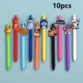 10pcs Cute Cartoon Dog Gel Pens Set Colorful Press Ballpoint Pens Office School Stationery - Style 9 / 10 Piece Set