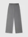 Women Grey Corduroy Wide Leg Pants Casual High Waist Loose Fit Trousers Autumn New - Grey Floor-Length Pants
