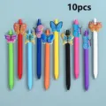 10pcs colorful gel pens with cute 3D butterfly silicone toppers, smooth writing office school pens. - Style 3 (10-Piece Pack)