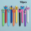 10pcs colorful butterfly gel pens cute signature pens office school stationery supplies - Style 4 (10-Piece Pack)