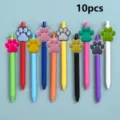 10pcs cute animal cat paw print gel pens colorful student writing school stationery set. - Style 2