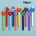 10pcs colorful gel pens set cute heart design neutral pens student stationery writing supplies - Style 2 / 10 Pieces/Pack