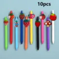 Cute fruit and vegetable cartoon gel pens set, 10 pieces colorful student ballpoint pens. - Style 3