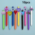10pcs Cute Heart Gel Pens Set Colorful Novelty Student Writing Stationery Pens - Style 9 / 10 Pieces/Pack