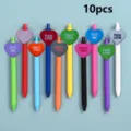 10pcs colorful gel pens cute heart pendant student writing stationery smooth ballpoint pen - Style 11 / 10 Pieces/Pack